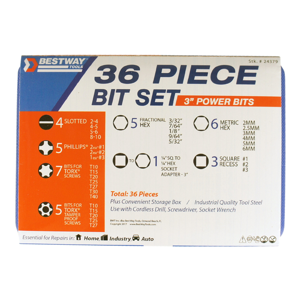 Best Way Tools Power Bit 36Pc Set 24379